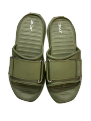 DELUXE Olive Green Strap Slide Sandals