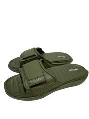 DELUXE Olive Green Strap Slide Sandals