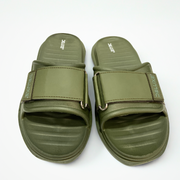 DELUXE Olive Green Strap Slide Sandals