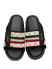 BALMAIN Classic Stripe Slide Sandals