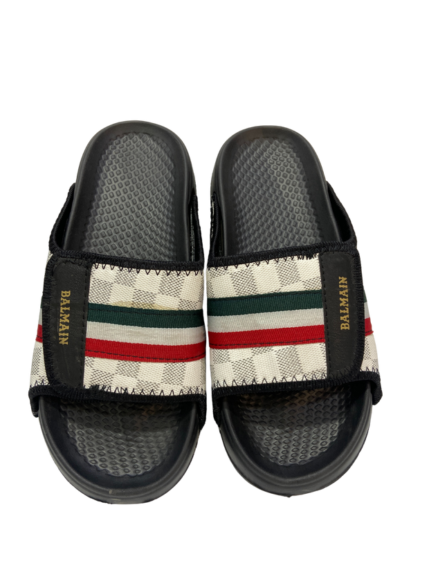 BALMAIN Classic Stripe Slide Sandals