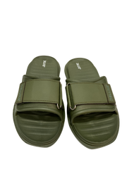 DELUXE Olive Green Strap Slide Sandals