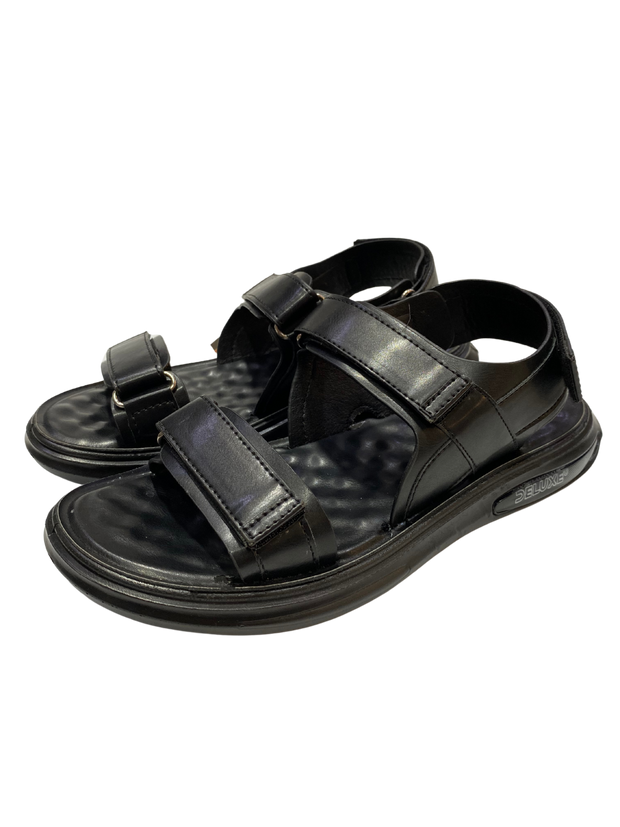 Deluxe Black Leather Sandals