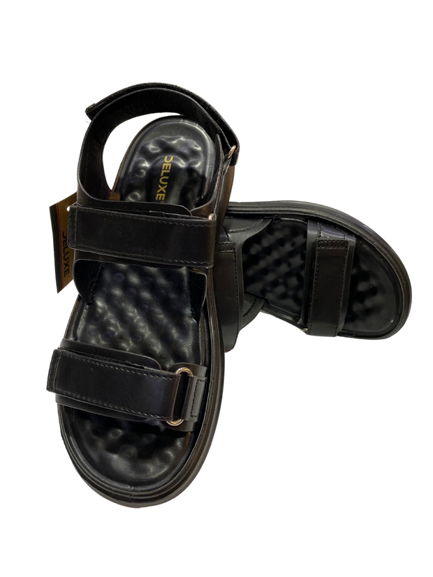 Deluxe Black Leather Sandals